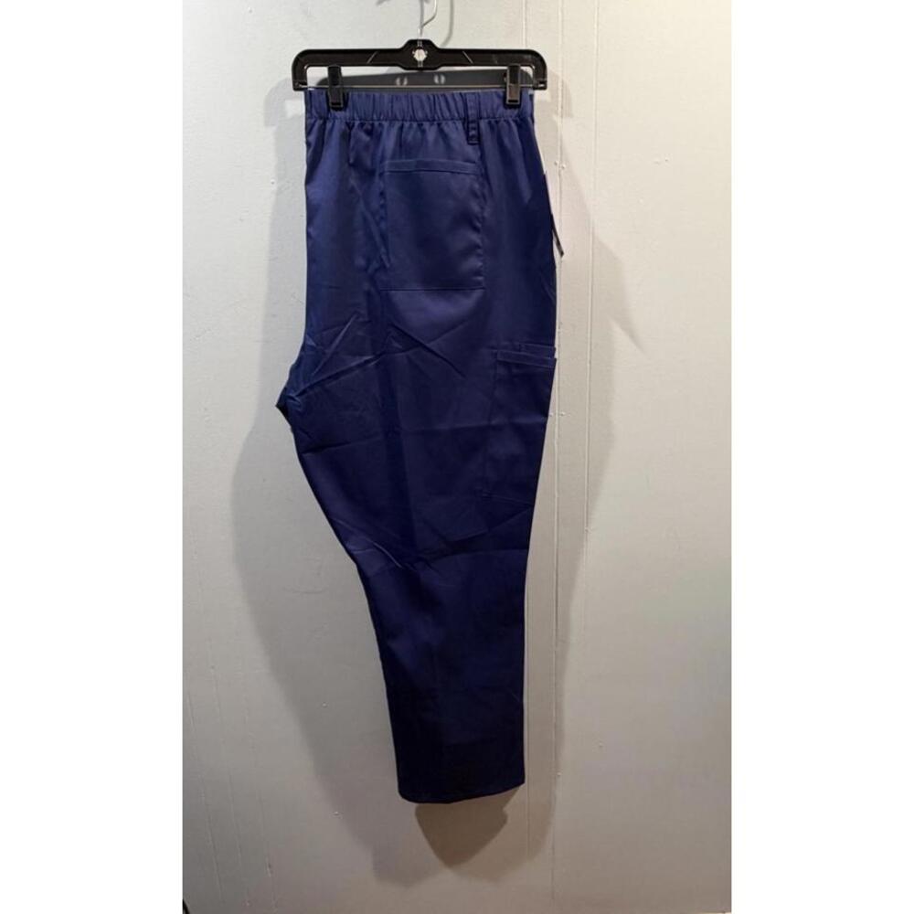 New Mens Landau ProFlex Pants Size 4XL Navy Zip Fly Cargo Nurse Uniform